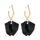Petunia Gold Hoop with Black Petal Shaped Dangles